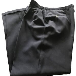 Sansabelt size 37 x 34 navy pleated  dress pants with cuffs comfort waist